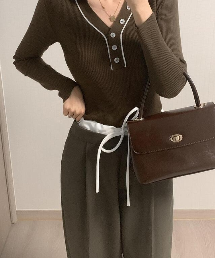 イカラーストリングワイドスラックス