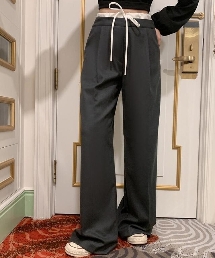 イカラーストリングワイドスラックス