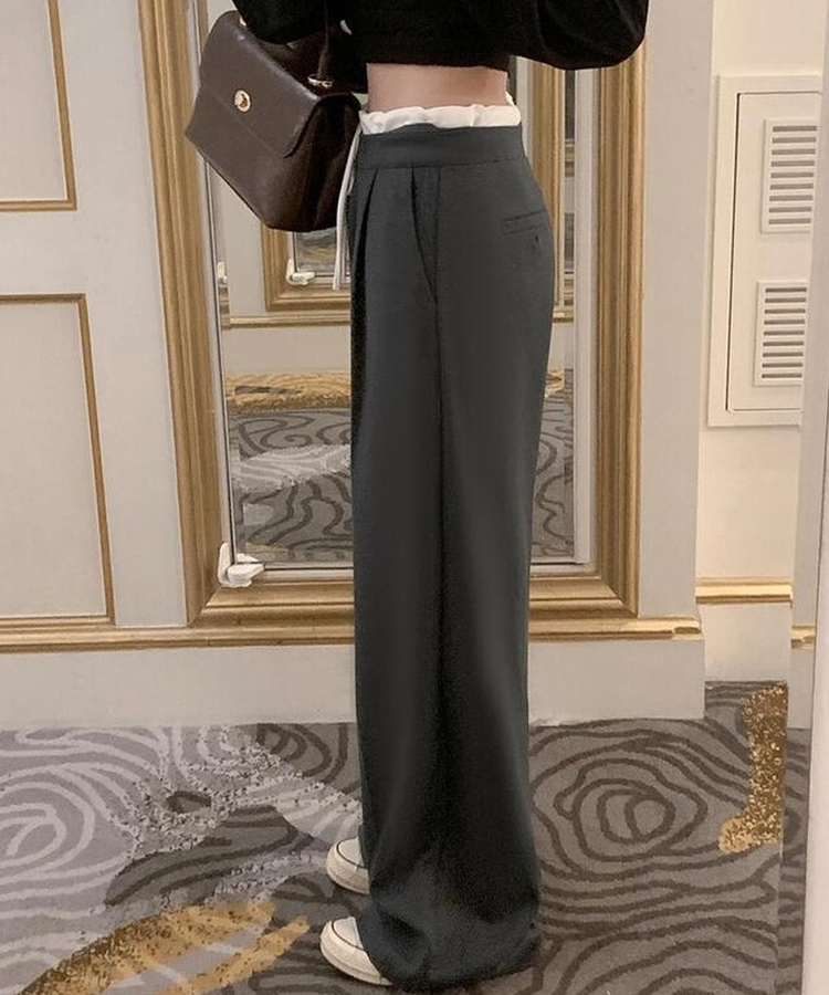 イカラーストリングワイドスラックス