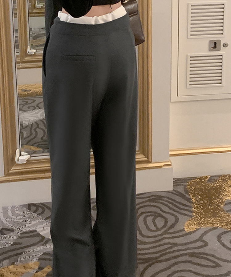 イカラーストリングワイドスラックス