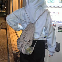 バックバッグ・スクールバッグ ナイロンストリングリュック GRAY