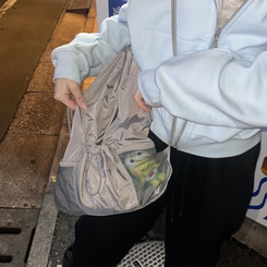 バックバッグ・スクールバッグ ナイロンストリングリュック GRAY