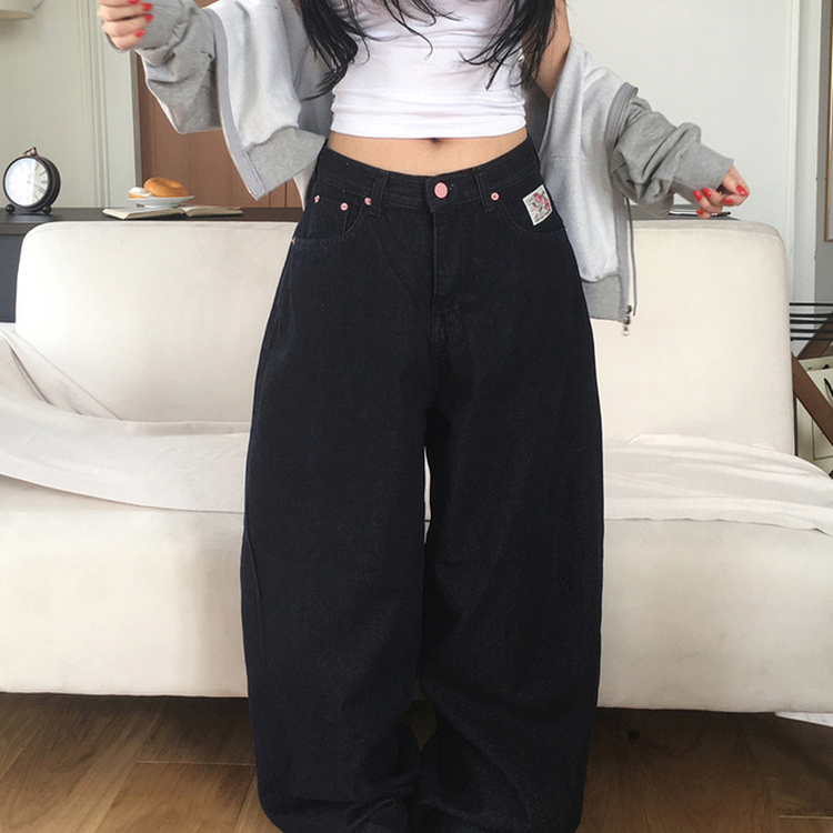 ビンテージロングデニムパンツ DARK DENIM