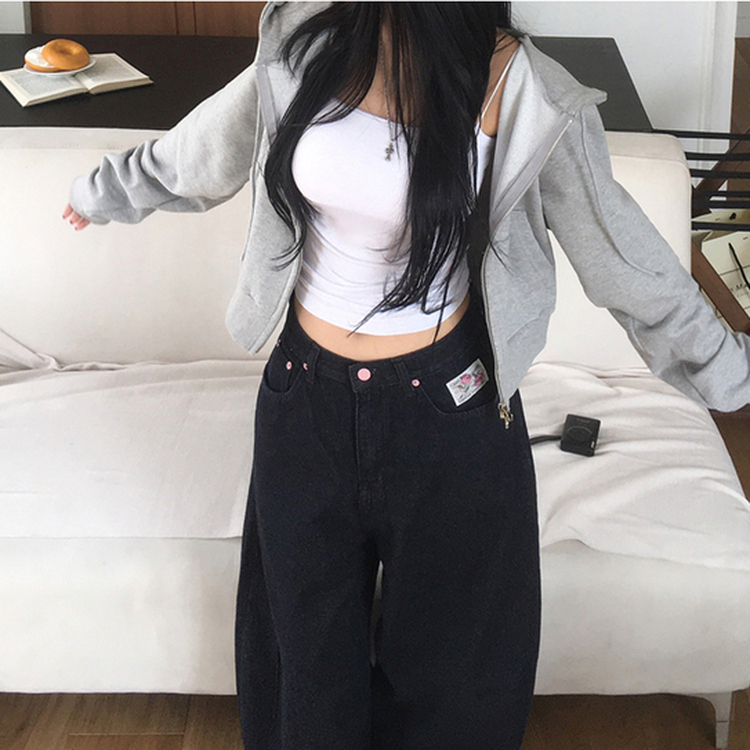 ビンテージロングデニムパンツ DARK DENIM