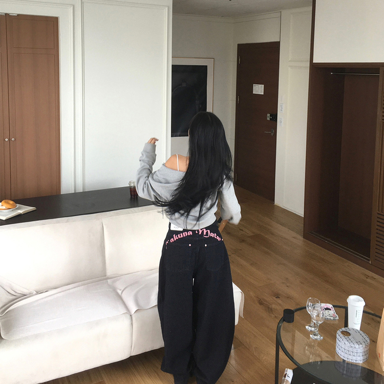 ビンテージロングデニムパンツ DARK DENIM