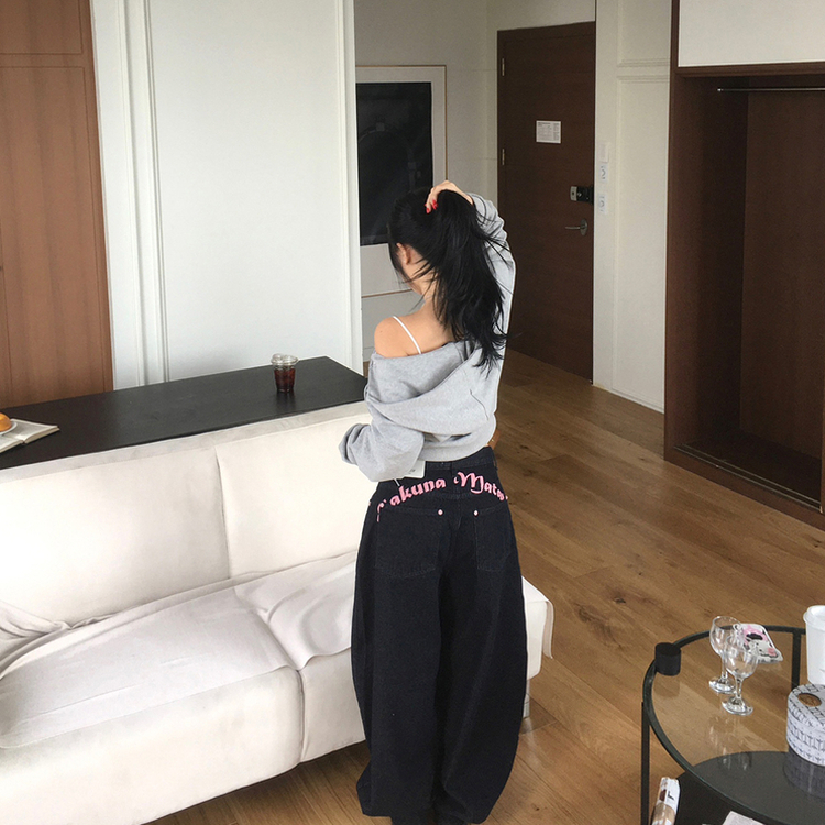 ビンテージロングデニムパンツ DARK DENIM