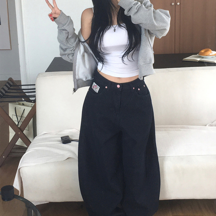 ビンテージロングデニムパンツ DARK DENIM