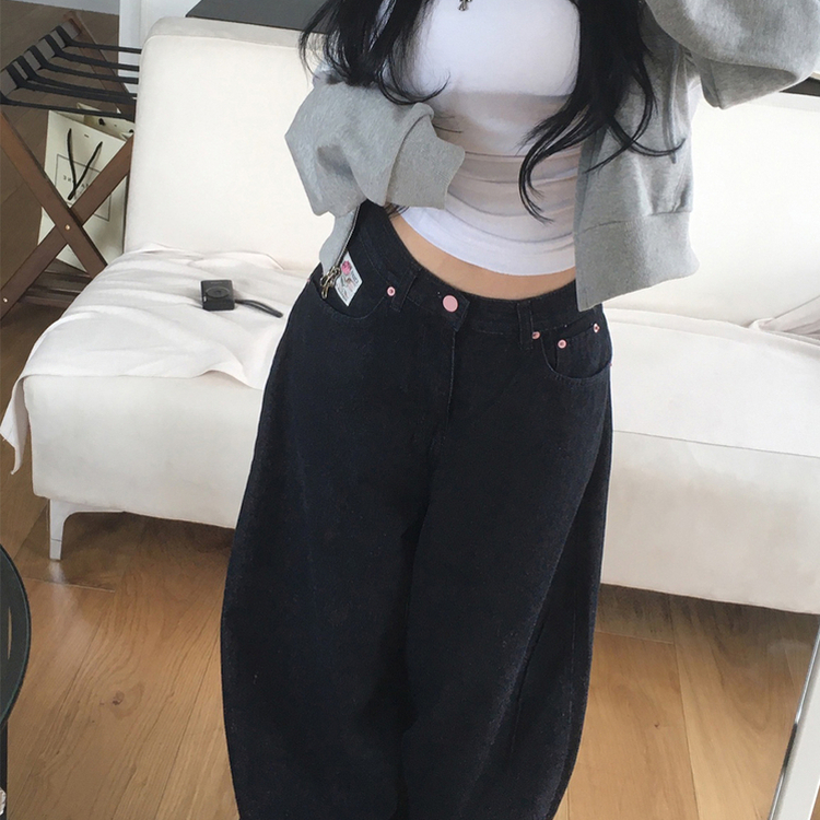 ビンテージロングデニムパンツ DARK DENIM