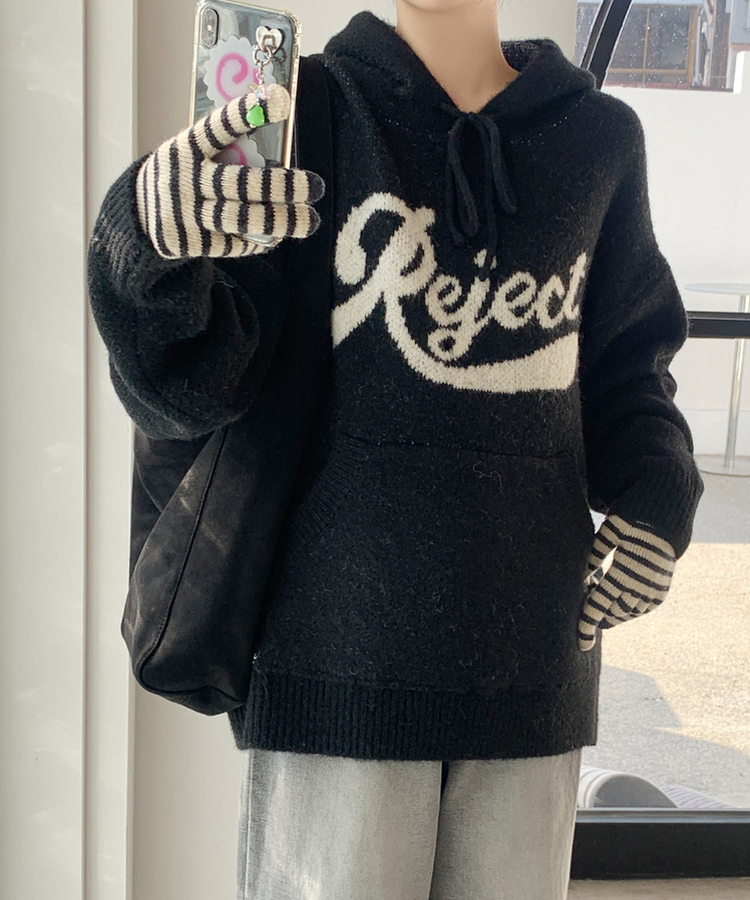 リジェクトオーバーフードニット