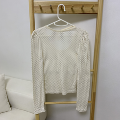 【タイ付き】ドットリボンストラップ長袖Tシャツ