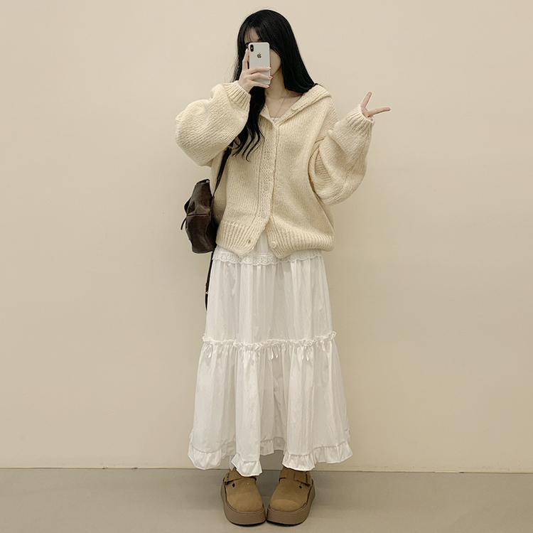 レースリボンティアードロングスカート｜ミディ/ロングスカート｜韓国