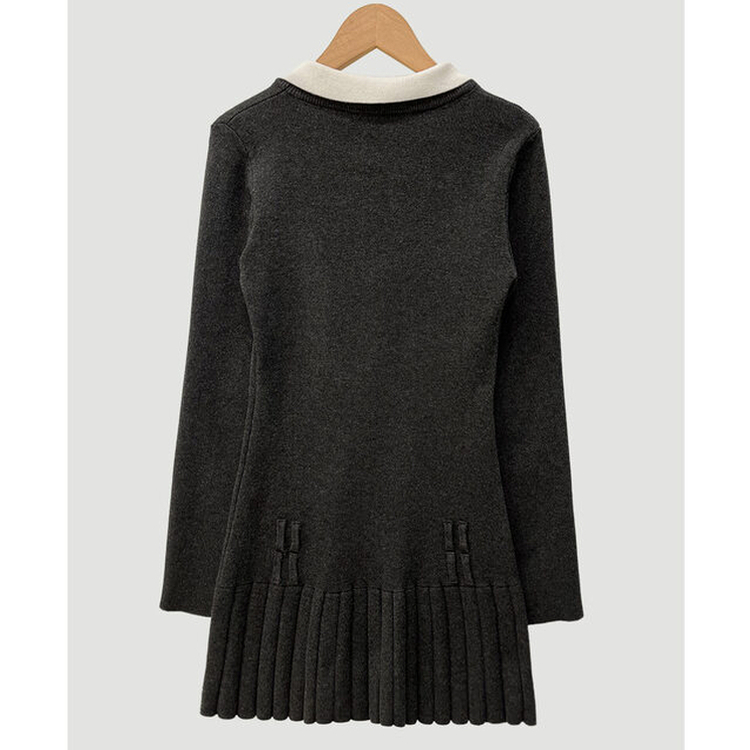 【ベルト付き】【ベルト付き】カラーニットワンピース