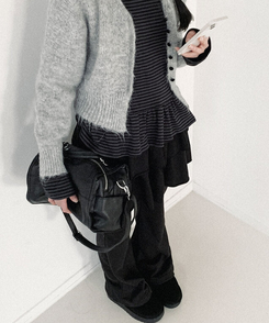 【丈別】ブーツカットトレーニングバンディングパンツ(8color) BLACK