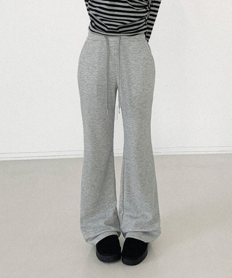 【丈別】ブーツカットトレーニングバンディングパンツ(8color) Merange Gray