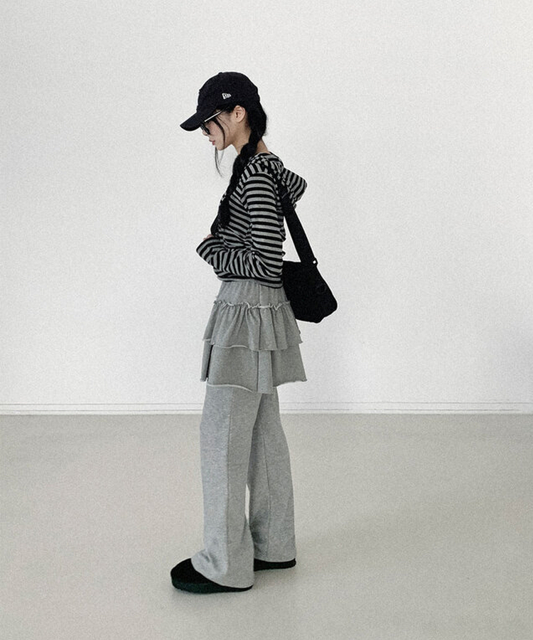 【丈別】ブーツカットトレーニングバンディングパンツ(8color) Merange Gray