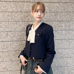 Vネックツイードジャケット｜ジャケット｜韓国ファッション通販 SONA