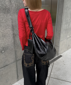 バッグ クロスレザーバッグ BLACK