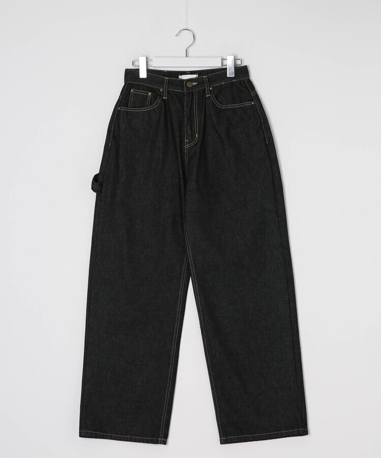 자수와이드데님팬츠