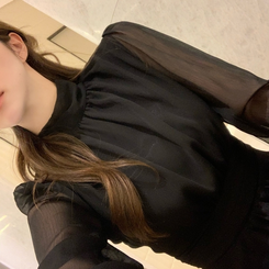 ダンデリオンシフォンロングフレアワンピース BLACK