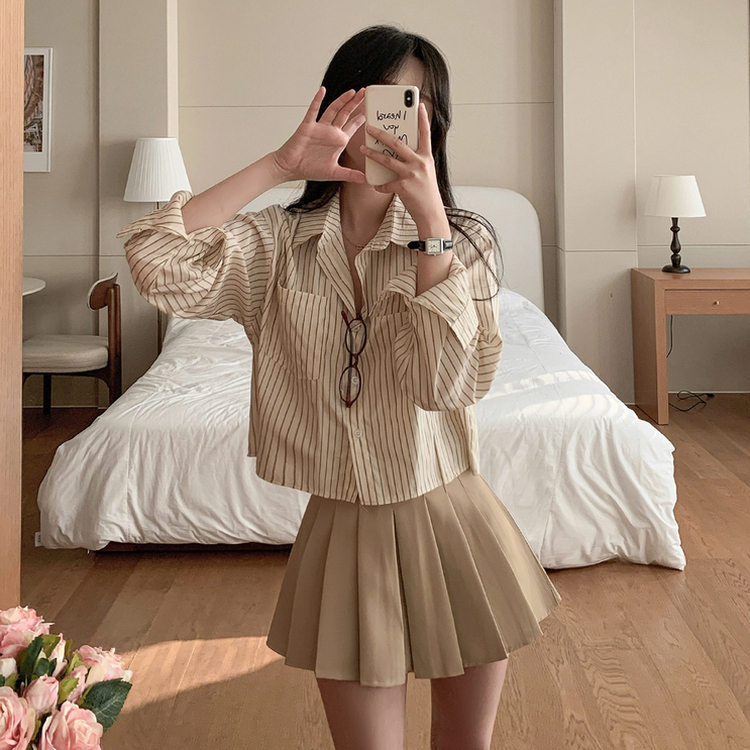 【ベルト付き】Aラインプリーツスカートパンツ BEIGE