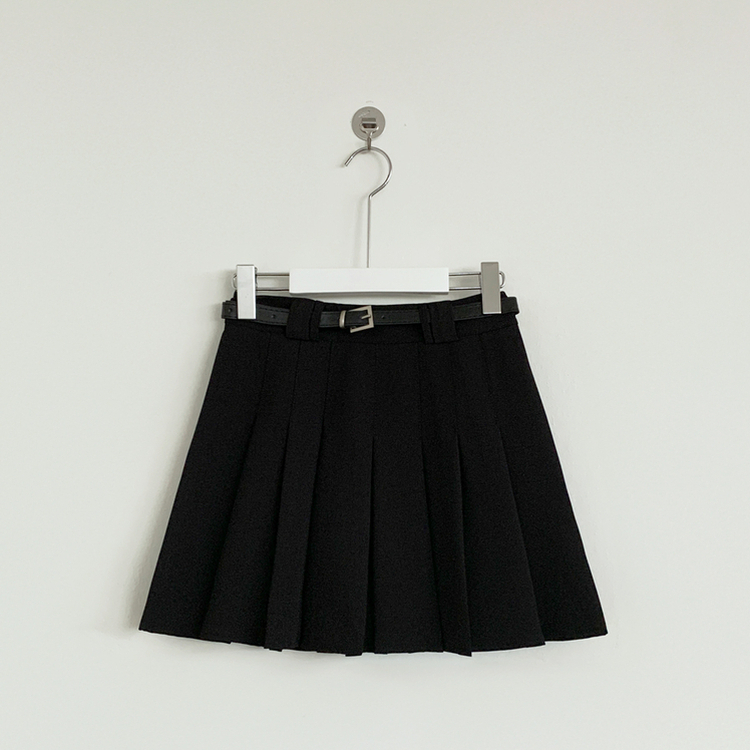 【ベルト付き】Aラインプリーツスカートパンツ