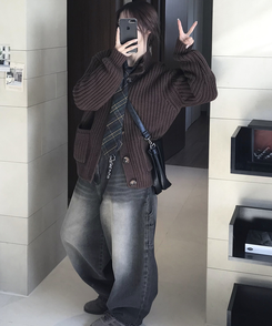 ワイド バルーンウォッシングカーフェンダーパンツ BLACK DENIM