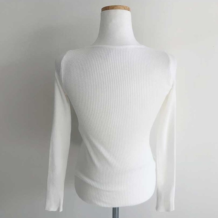 쫀쫀 몸매보정 기본 데일리 브이넥 골지 니트