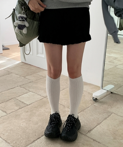 フリルラッフルレースニッショートパンツ BLACK