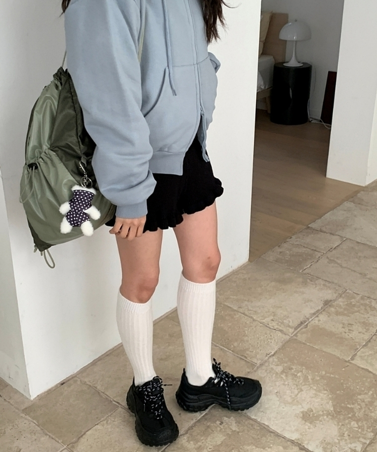 フリルラッフルレースニッショートパンツ BLACK