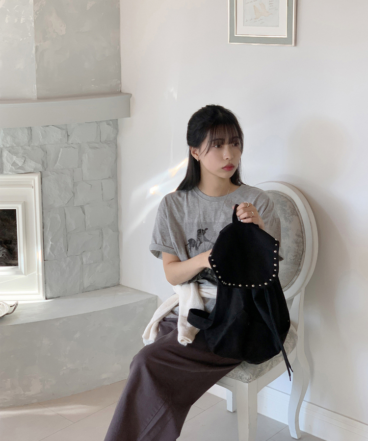 キャット半袖Tシャツ GREY