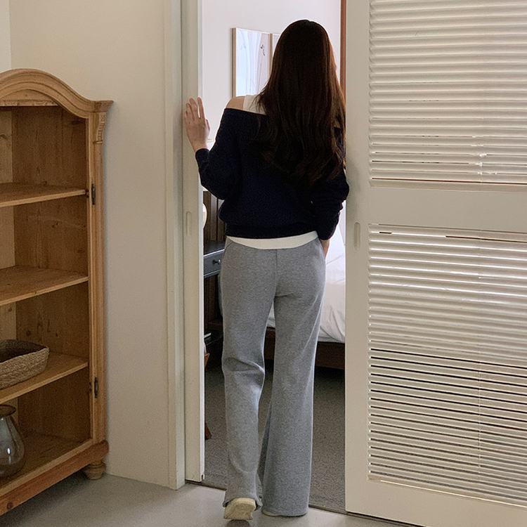 (暖かい起毛裏地♥) クロディ 起毛ブーツカット バンディングトレーニングパンツ