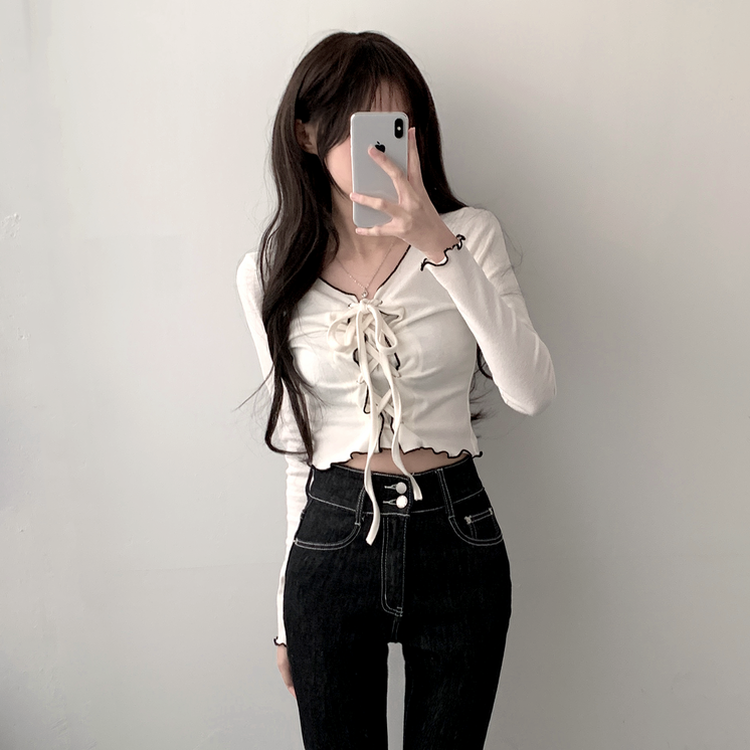 アイレットコルセット長袖Tシャツ IVORY