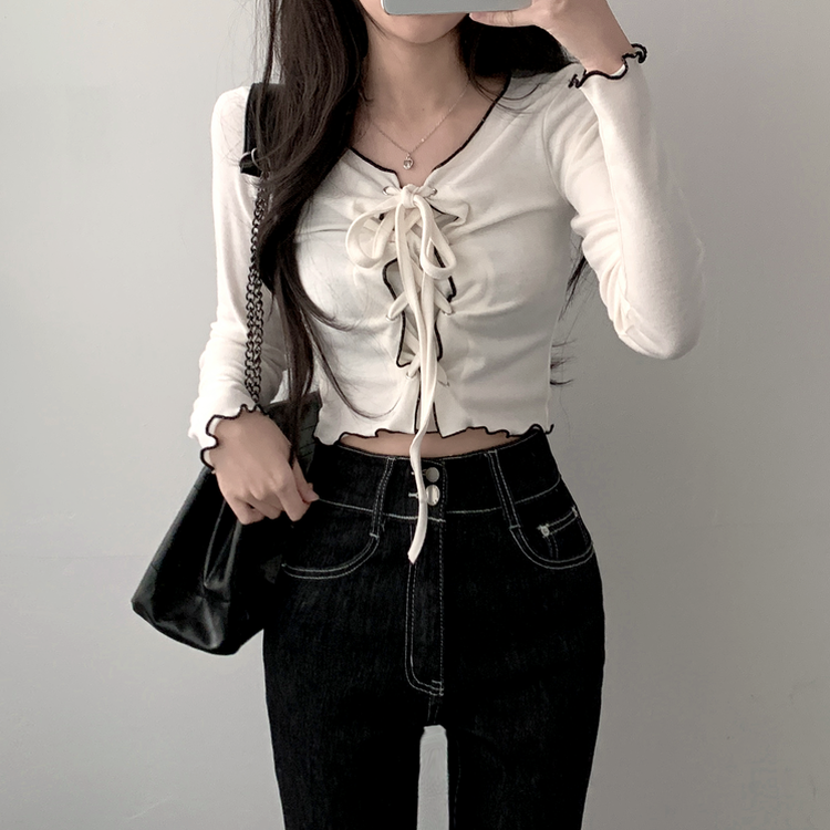 アイレットコルセット長袖Tシャツ IVORY