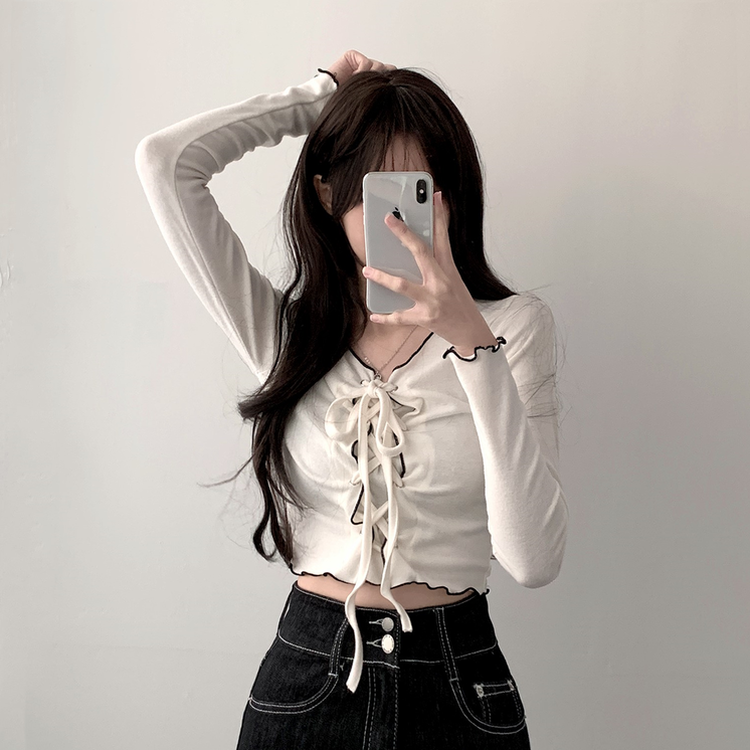 アイレットコルセット長袖Tシャツ IVORY