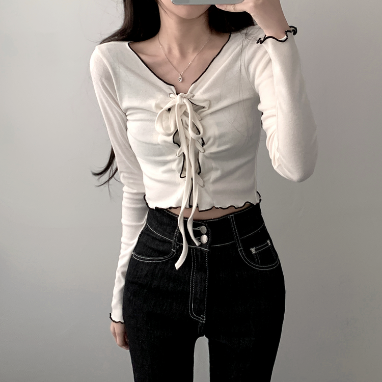 アイレットコルセット長袖Tシャツ IVORY