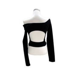 スナップボタンバッグホールオフ長袖Tシャツ