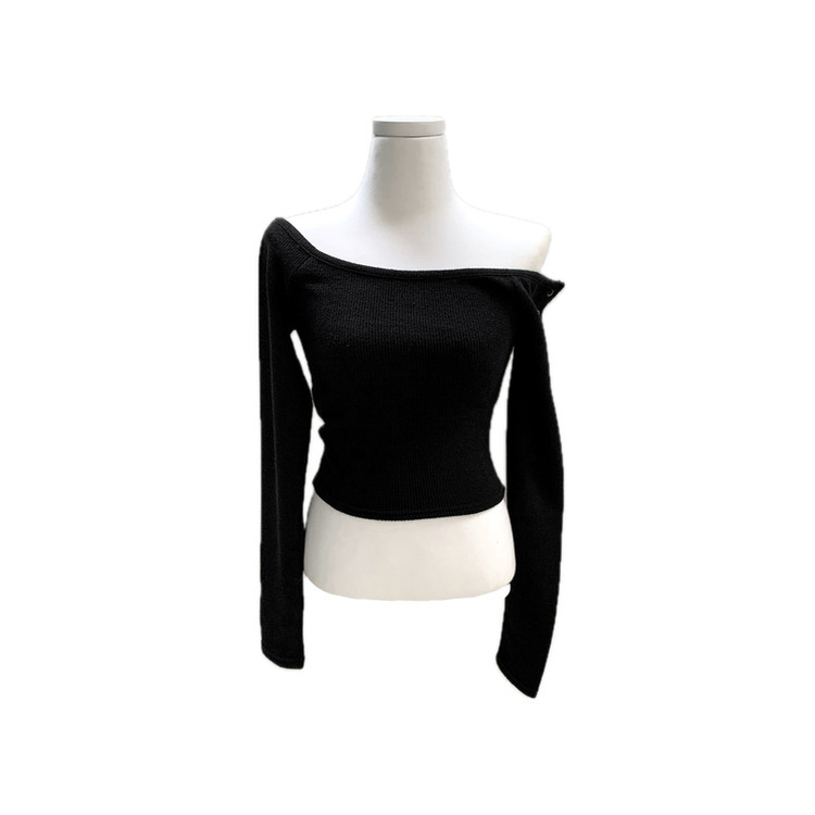 スナップボタンバッグホールオフ長袖Tシャツ