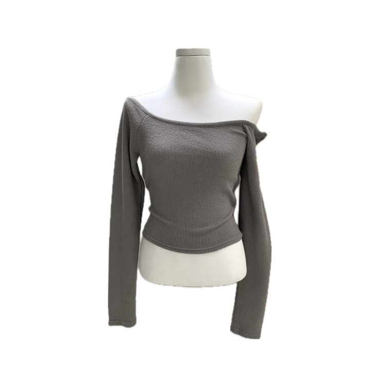 スナップボタンバッグホールオフ長袖Tシャツ