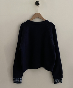 몰리 체크 레이어드 배색 니트 가디건 5color