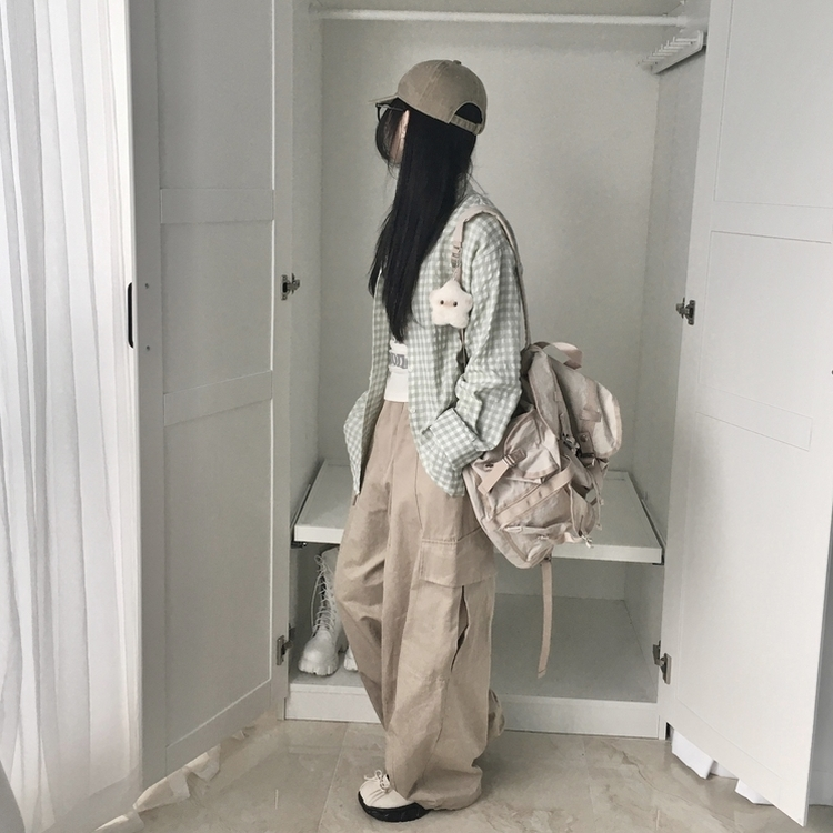 청량 스파클링 바스락 오버핏 루즈핏 체크 셔츠 남방 여름아우터 봄 셔츠 그린