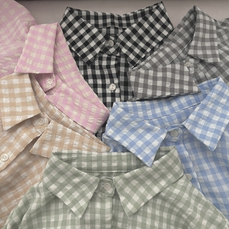 청량 스파클링 바스락 오버핏 루즈핏 체크 셔츠 남방 여름아우터 봄 셔츠