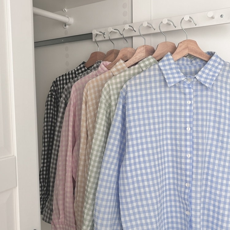 청량 스파클링 바스락 오버핏 루즈핏 체크 셔츠 남방 여름아우터 봄 셔츠