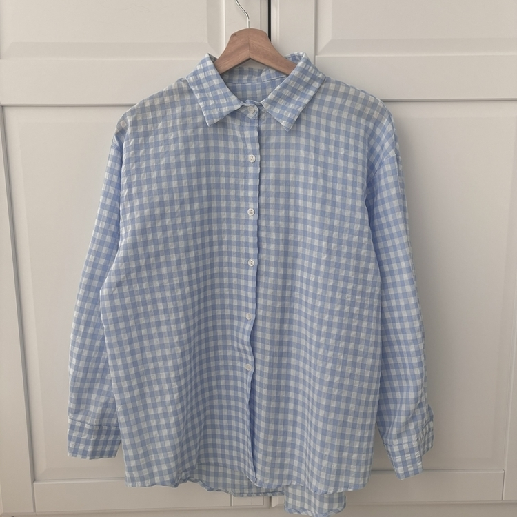 청량 스파클링 바스락 오버핏 루즈핏 체크 셔츠 남방 여름아우터 봄 셔츠