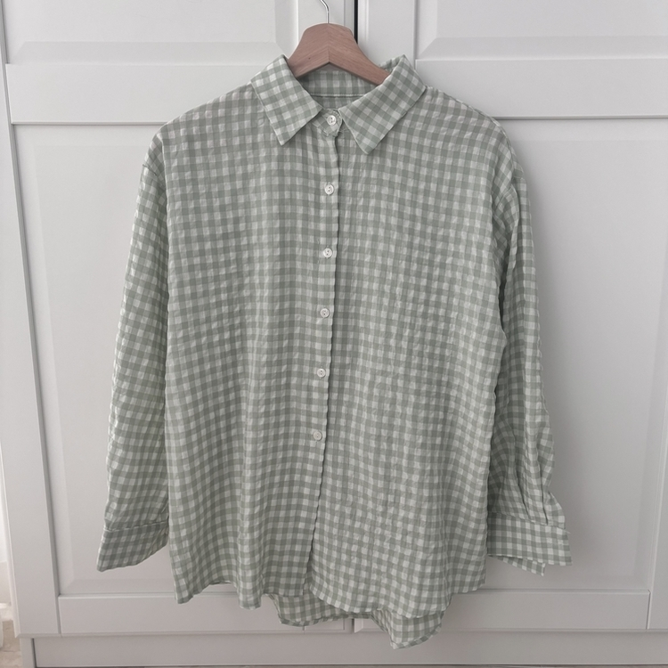 청량 스파클링 바스락 오버핏 루즈핏 체크 셔츠 남방 여름아우터 봄 셔츠