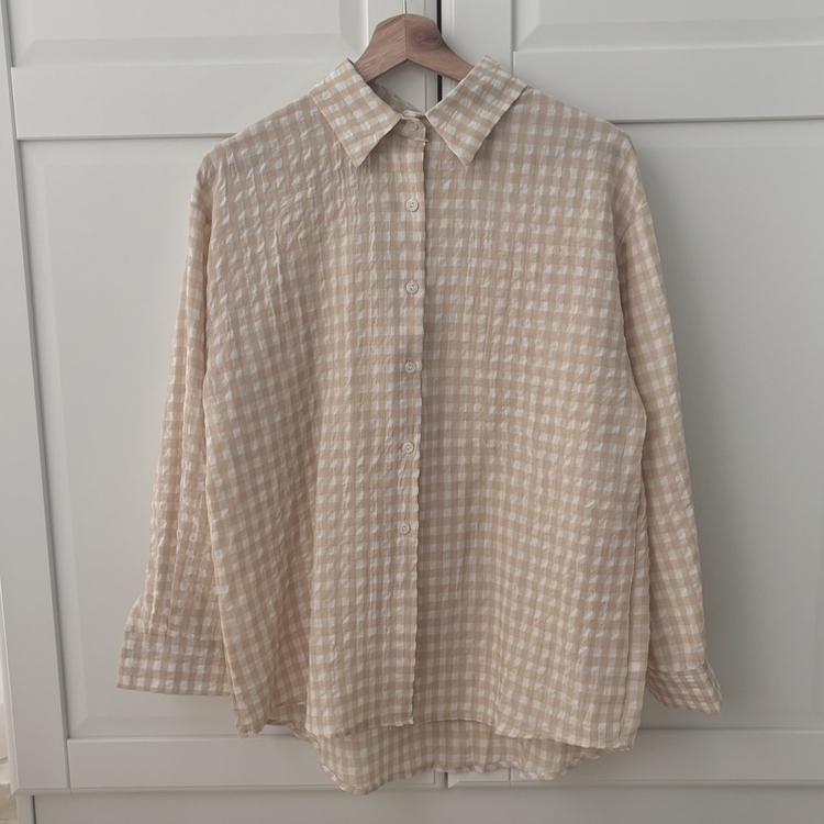 청량 스파클링 바스락 오버핏 루즈핏 체크 셔츠 남방 여름아우터 봄 셔츠