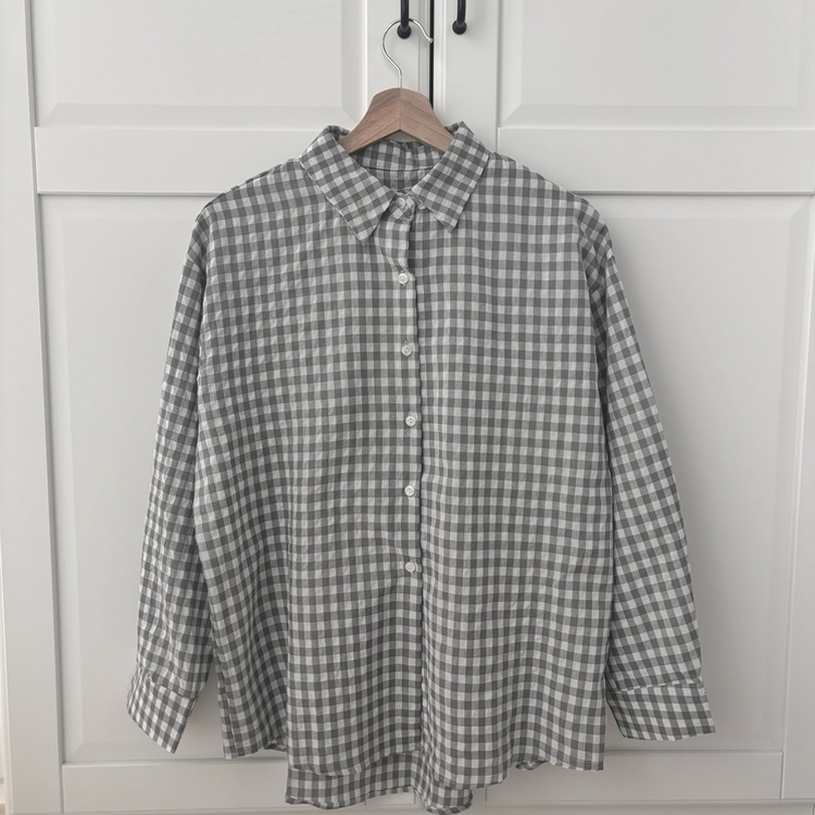 청량 스파클링 바스락 오버핏 루즈핏 체크 셔츠 남방 여름아우터 봄 셔츠