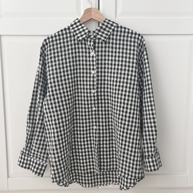 청량 스파클링 바스락 오버핏 루즈핏 체크 셔츠 남방 여름아우터 봄 셔츠