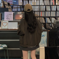 オーバーフィットレザーブルゾンジャケット BROWN