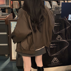 オーバーフィットレザーブルゾンジャケット BROWN