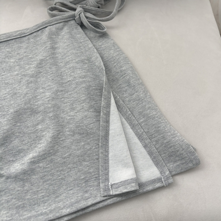 레이어드 리본 랩 미니 스커트 치마